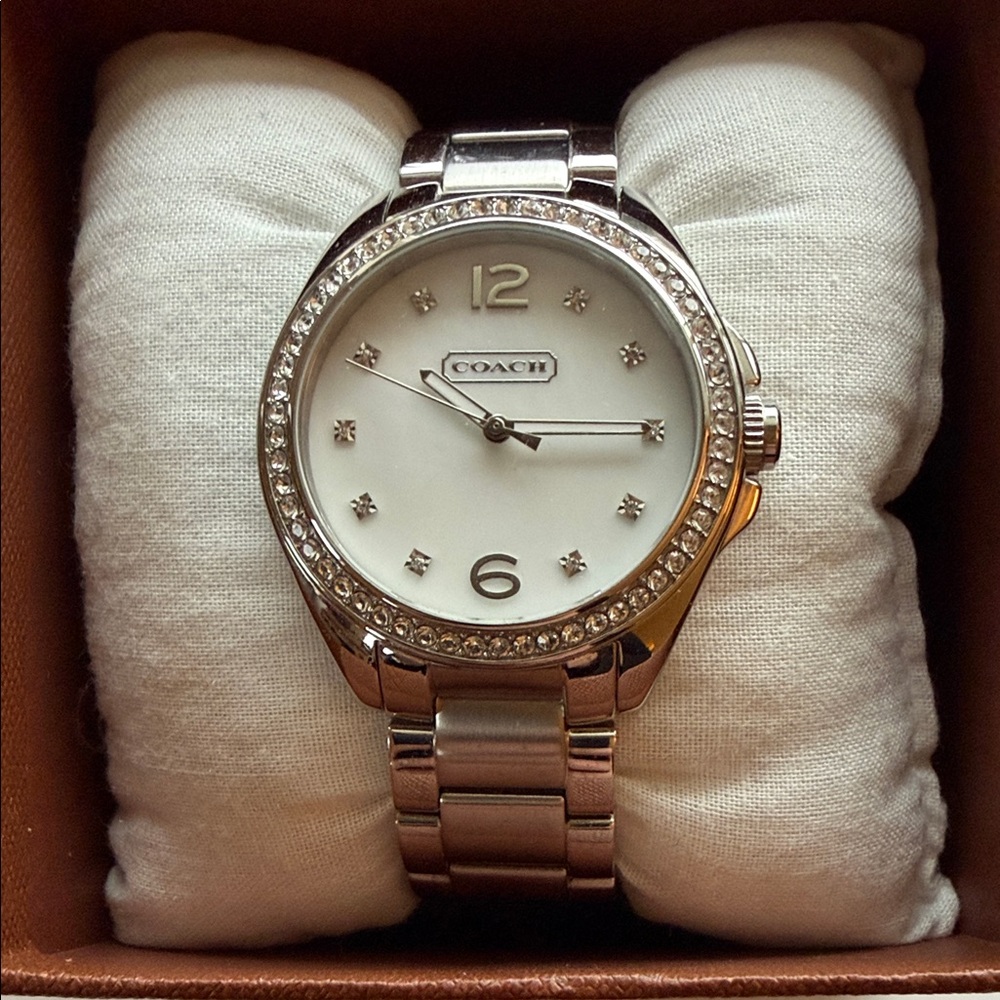 Coach Silver Women's Watch with White Dial